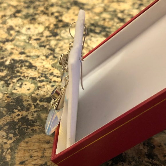 Sea Glass Amethyst Dangling Earrings Retail 118.0 NWT - Picture 4 of 5